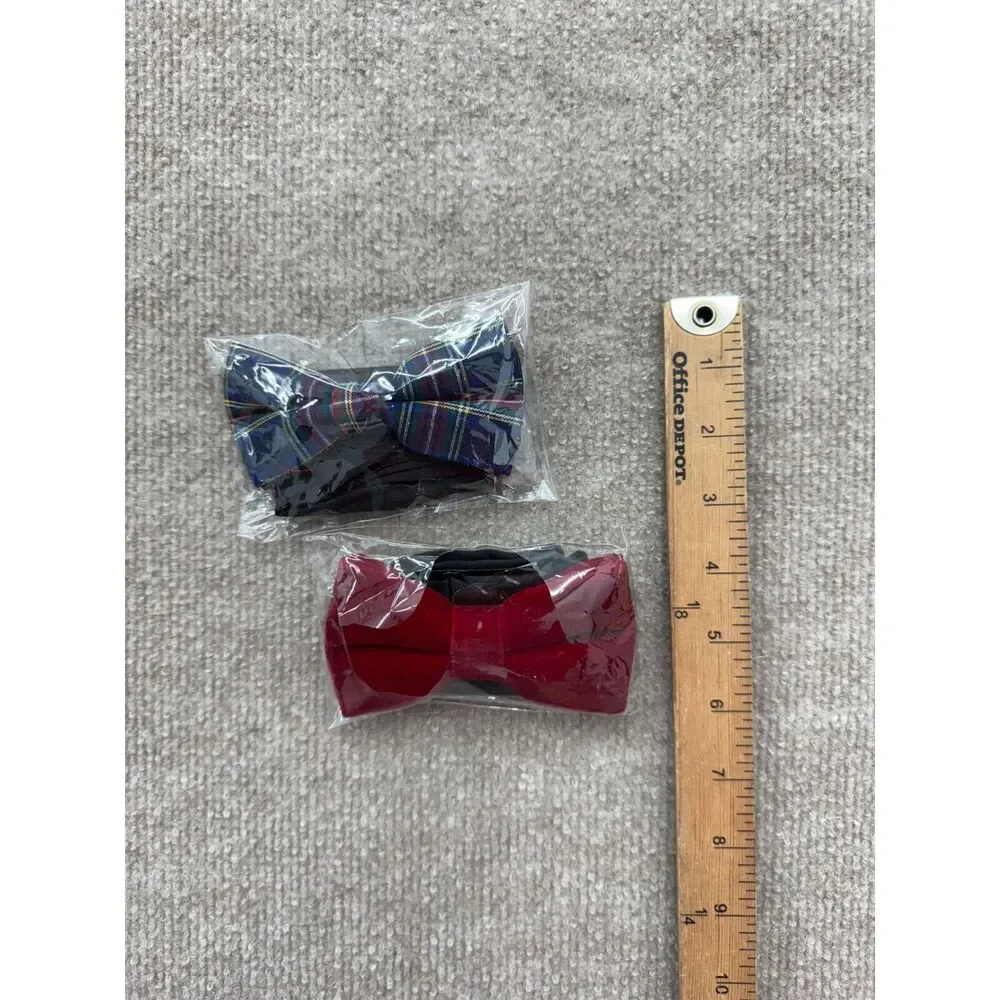 Shein 2 Pack Red Blue Bow Ties Boys One Size